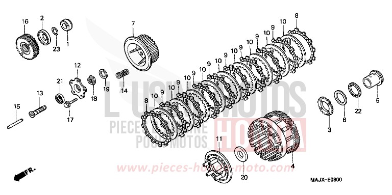 EMBRAYAGE de Pan-European ABS MIDDY BLUE METTALIC (B162) 2000